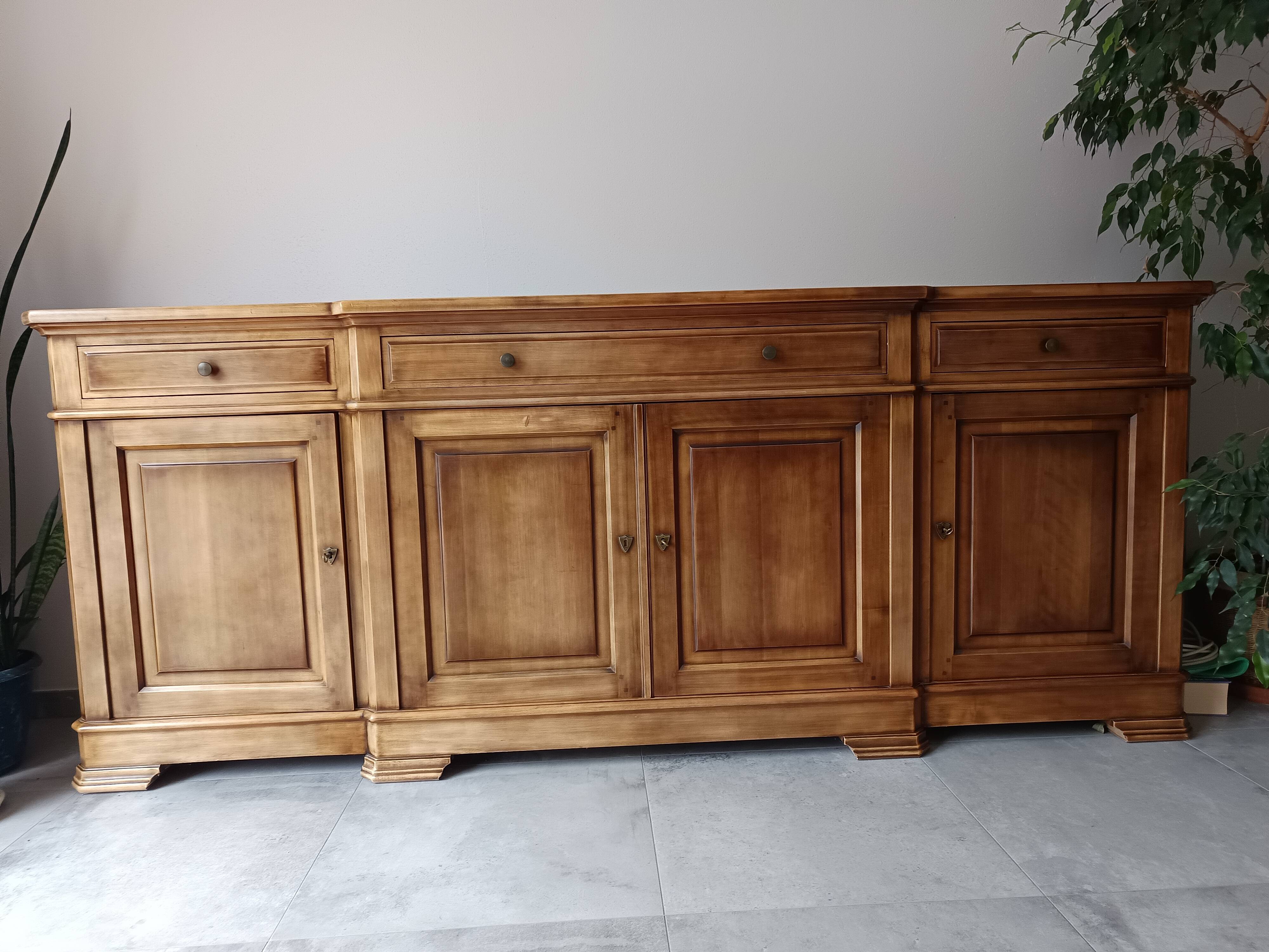 Louis Philippe style sideboard in solid cherry wood