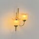 Vintage wall light, brass and frosted pink moulded glass, France, 1980.