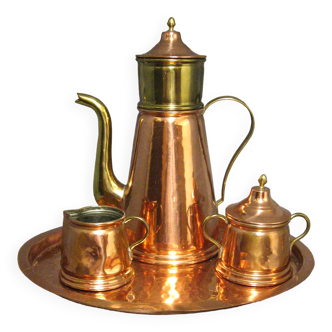 Tinned copper coffee set.