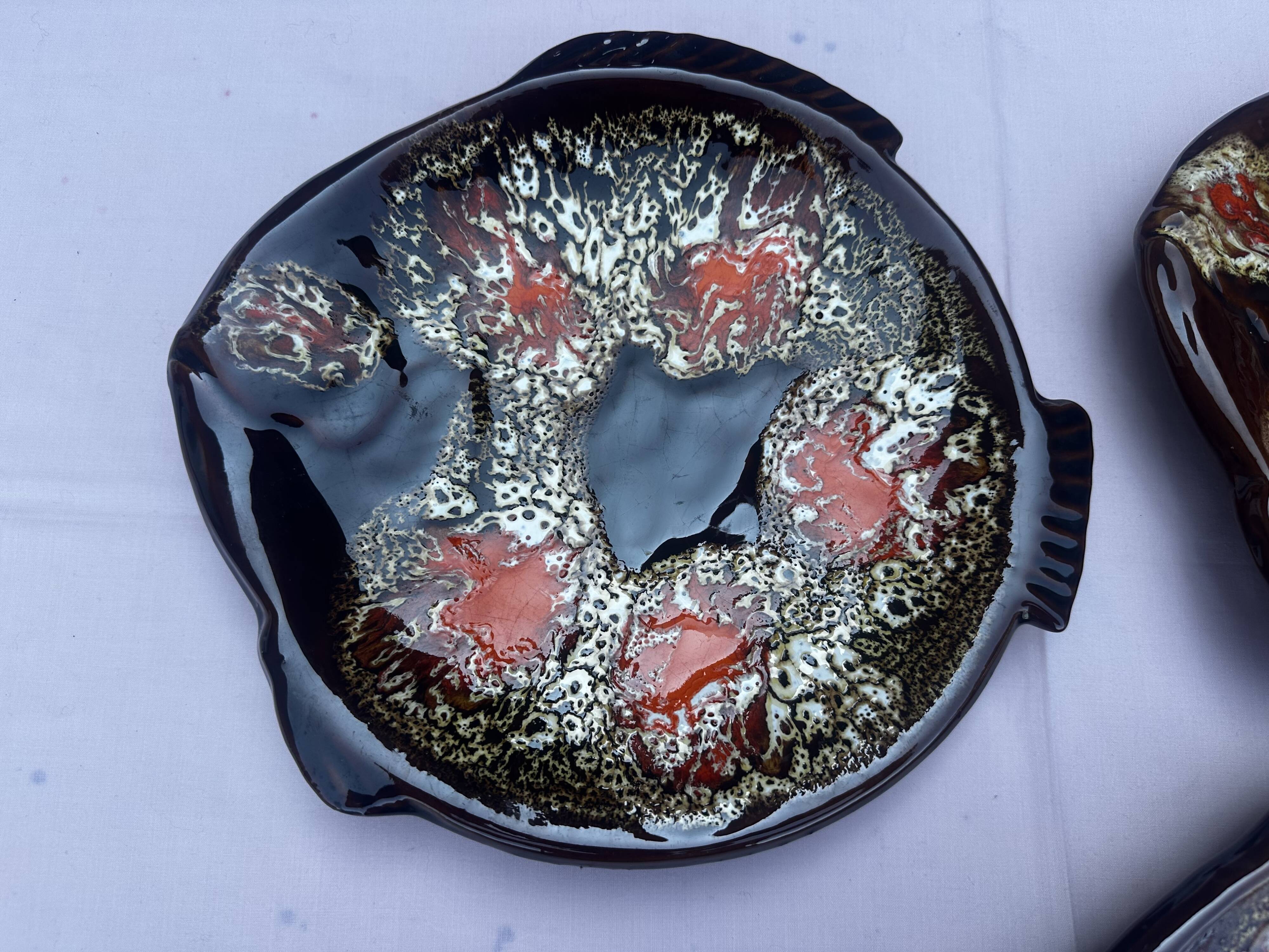 5 fish plates by Marius Giuge for Vallauris