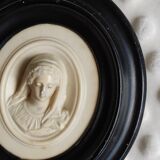 Limestone virgin medallion