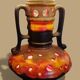 Vintage orange ceramic lamp - Fat Lava 1970 - Scheurich Workshops