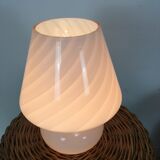 Pink Murano mushroom lamp, 70's