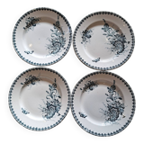 Ste Amandinoise Louis XV iron earth blue green dinner plates