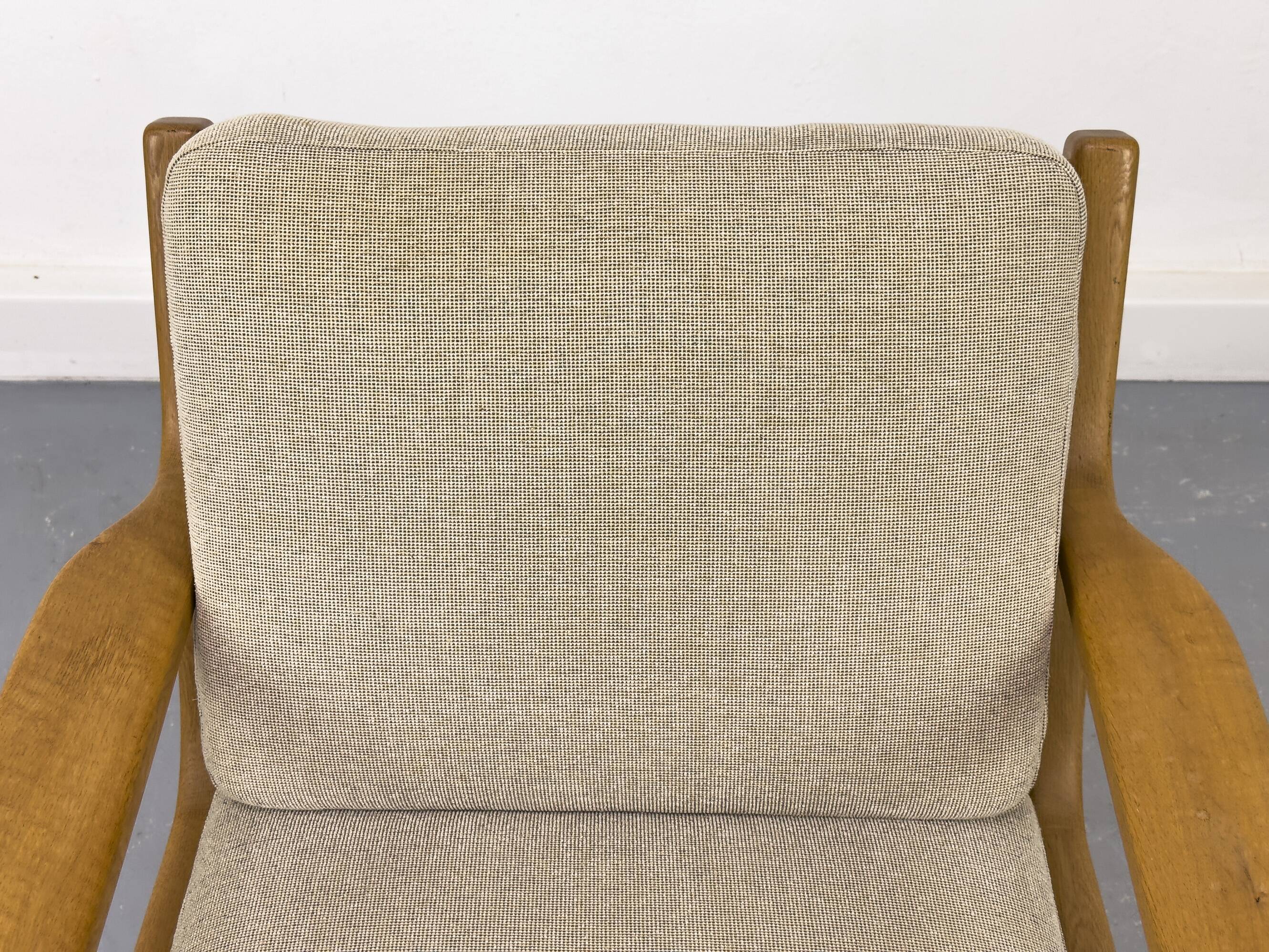 Danish Oak Lounge Chair and Ottoman by Juul Kristensen