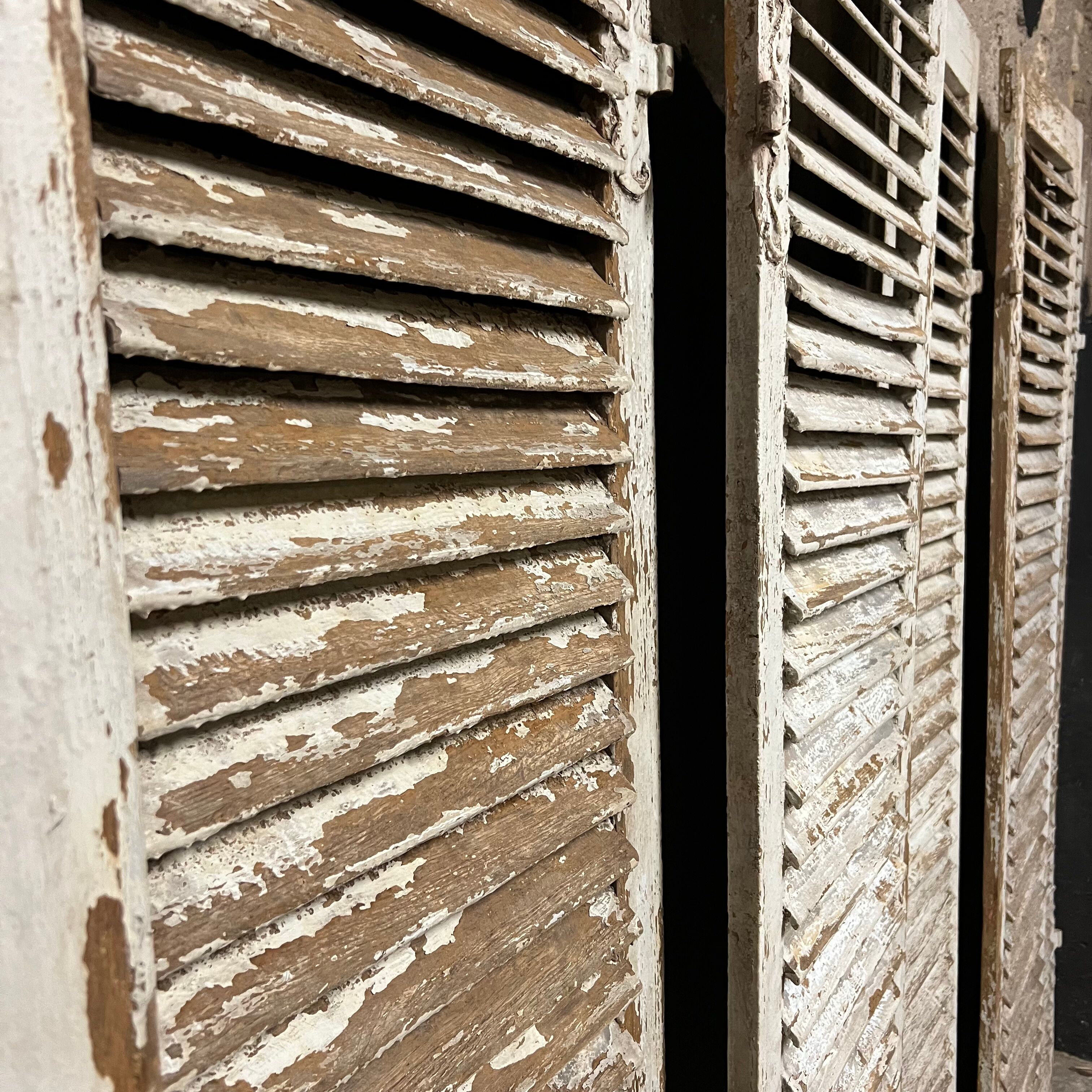 Shutter set in patinated old oak