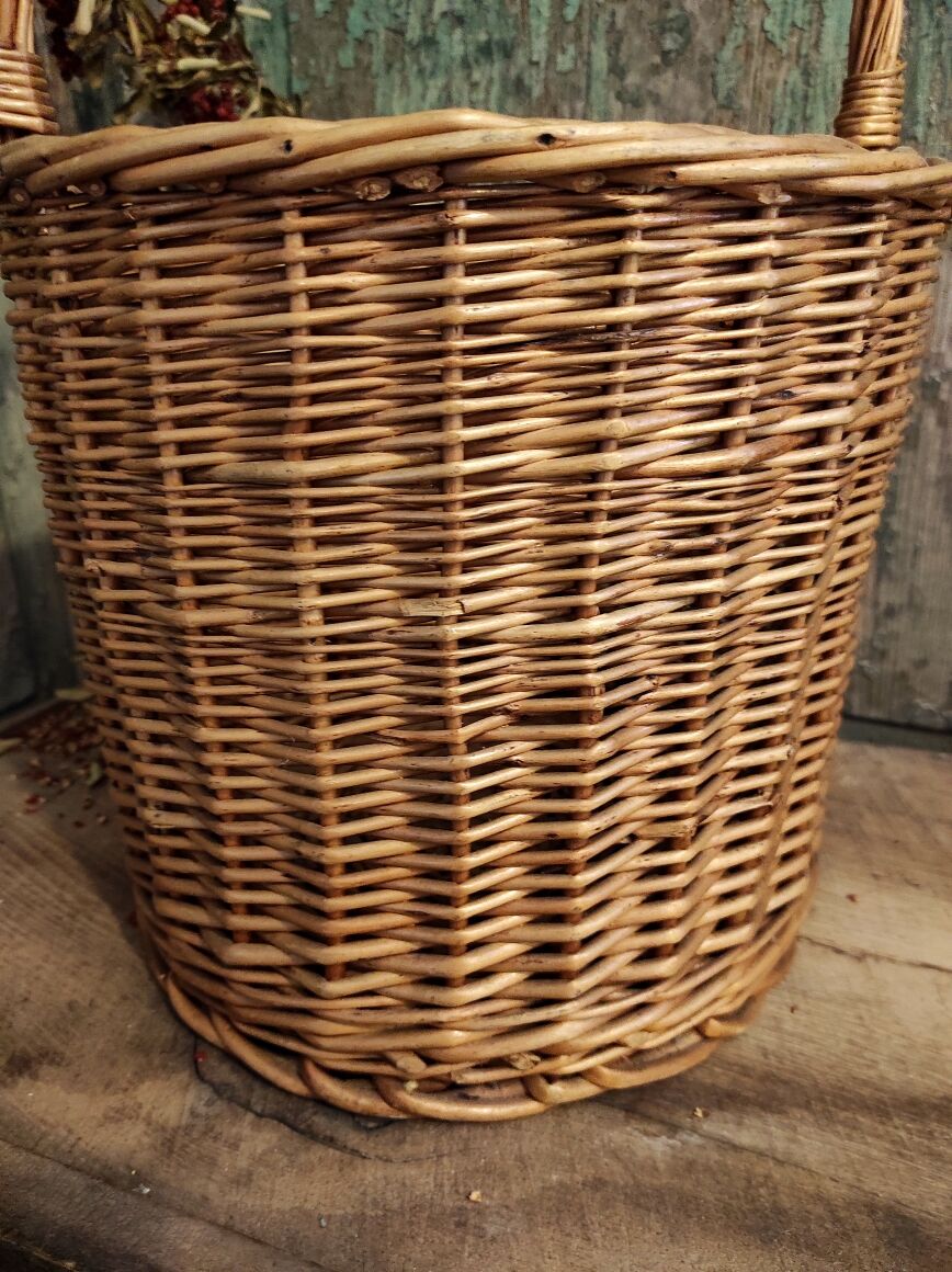 Vintage french cylindrical basket
