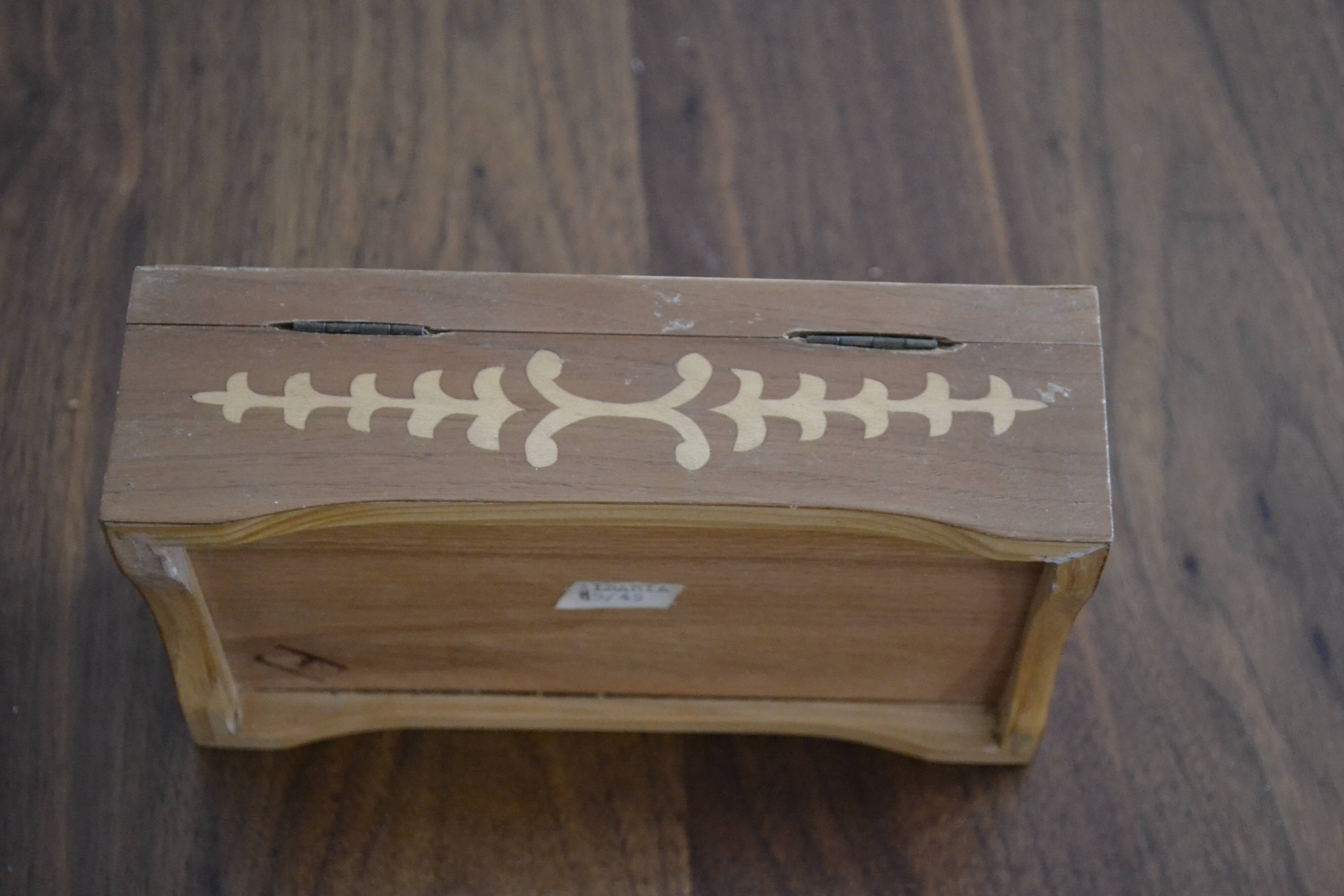 Marquetry wooden box