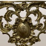 Console murale en bronze et miroir, années 60. Lot de 2