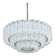 Glass and Brass Chandelier from Doria Leuchten, 1960s
