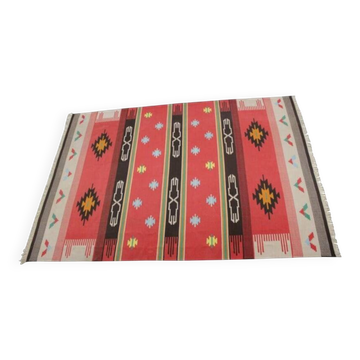Grand tapis ou kilim indien, années 1970