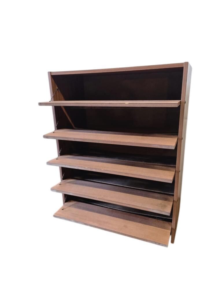 Vintage wooden shoe cabinet / drop-leaf cabinet