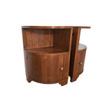 French Art Deco Oak Bedside Tables, 1920/30s