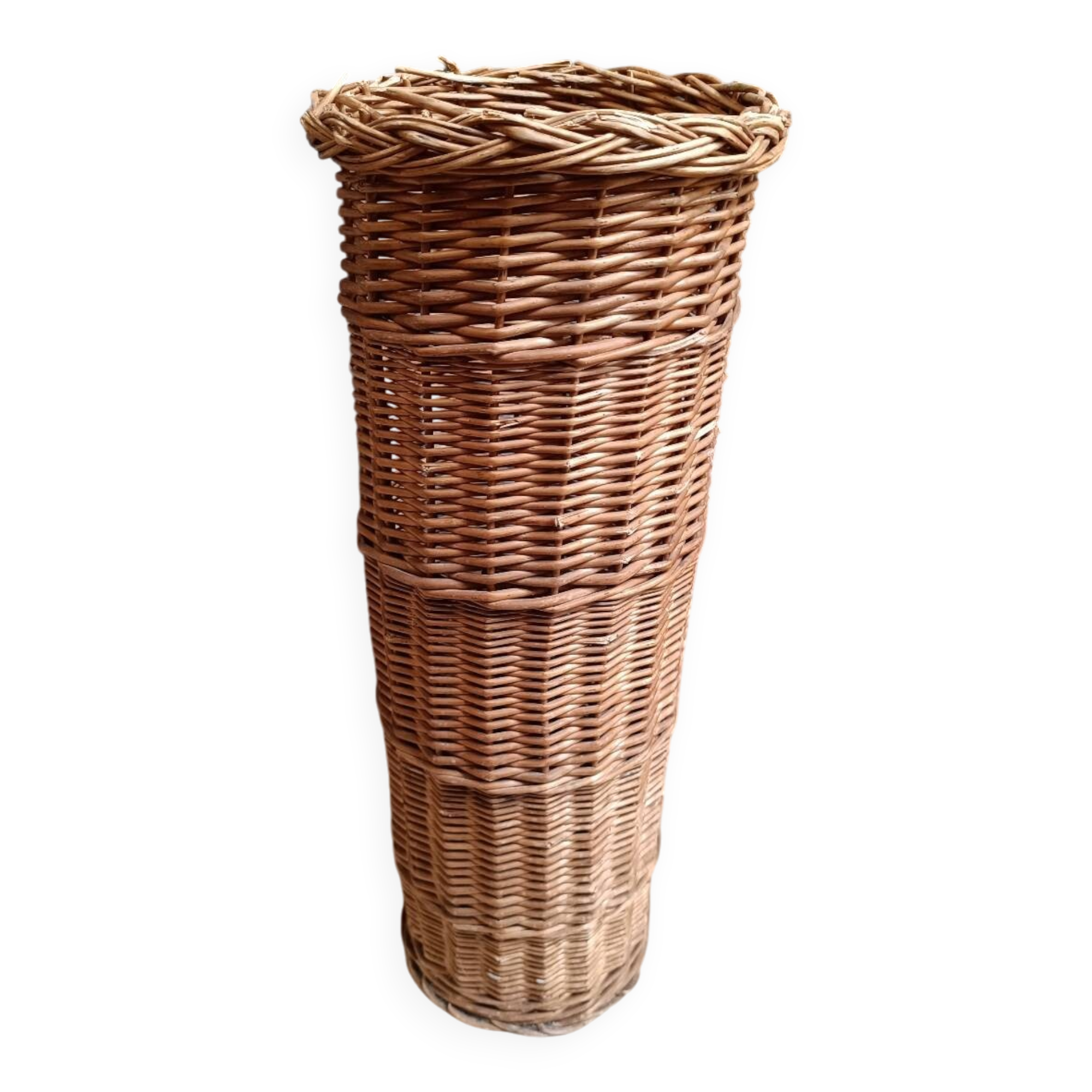 Vintage rattan wicker umbrella stand