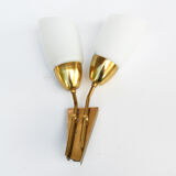 hollywood regency double wall lamp Kamenicky Senov, Czechoslovakia, 1970s