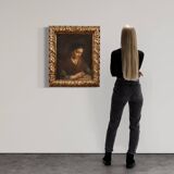 Antique Italian portrait painting from the 17th century