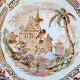 Antique plate Terre de fer Longwy Cyprus model – Japonese floral decoration