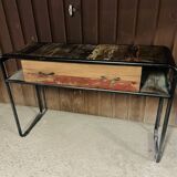 Industrial style console (or desk) in wood & metal