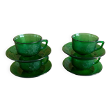 4 Arcoroc Sierra green cups