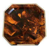XXL neo-classical tortoiseshell lucite tray 1970