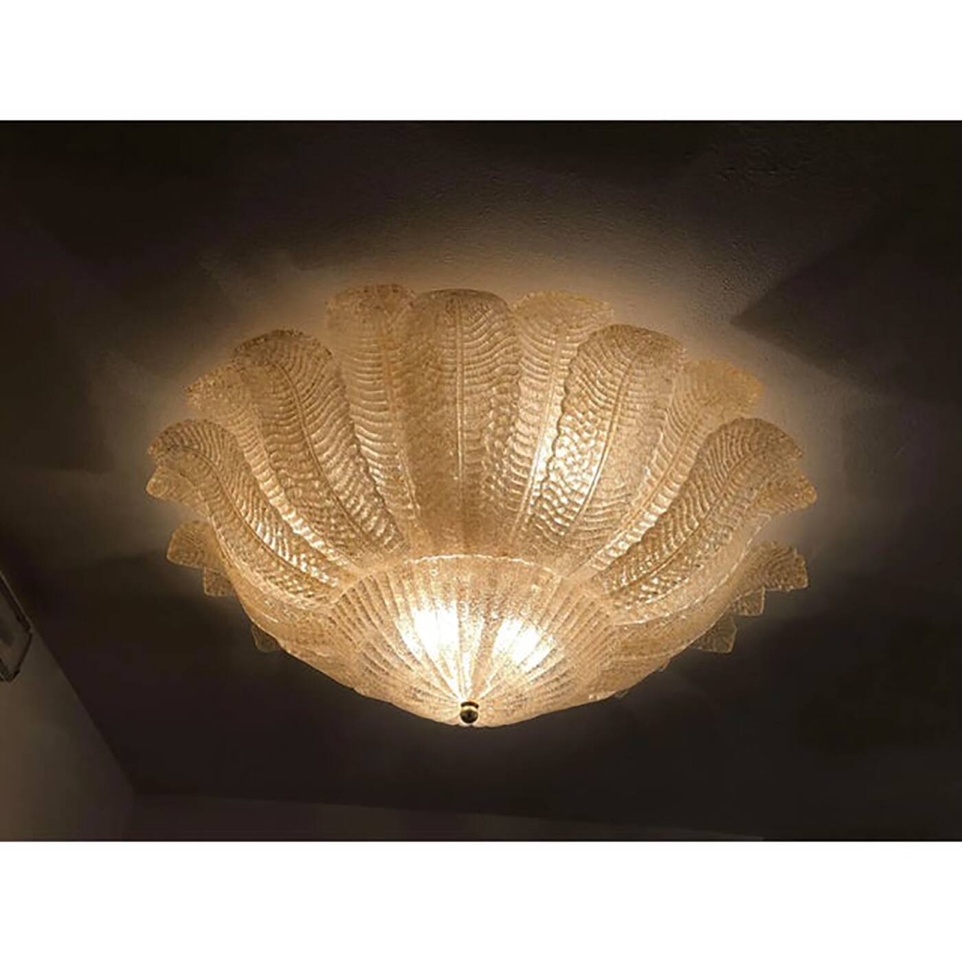 Murano Style Glass Sputnik Chandelier Flush Mount, Mazzega Zuccheri Venini