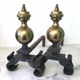 Old cast iron and brass bedside tables