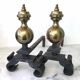 Old cast iron and brass bedside tables
