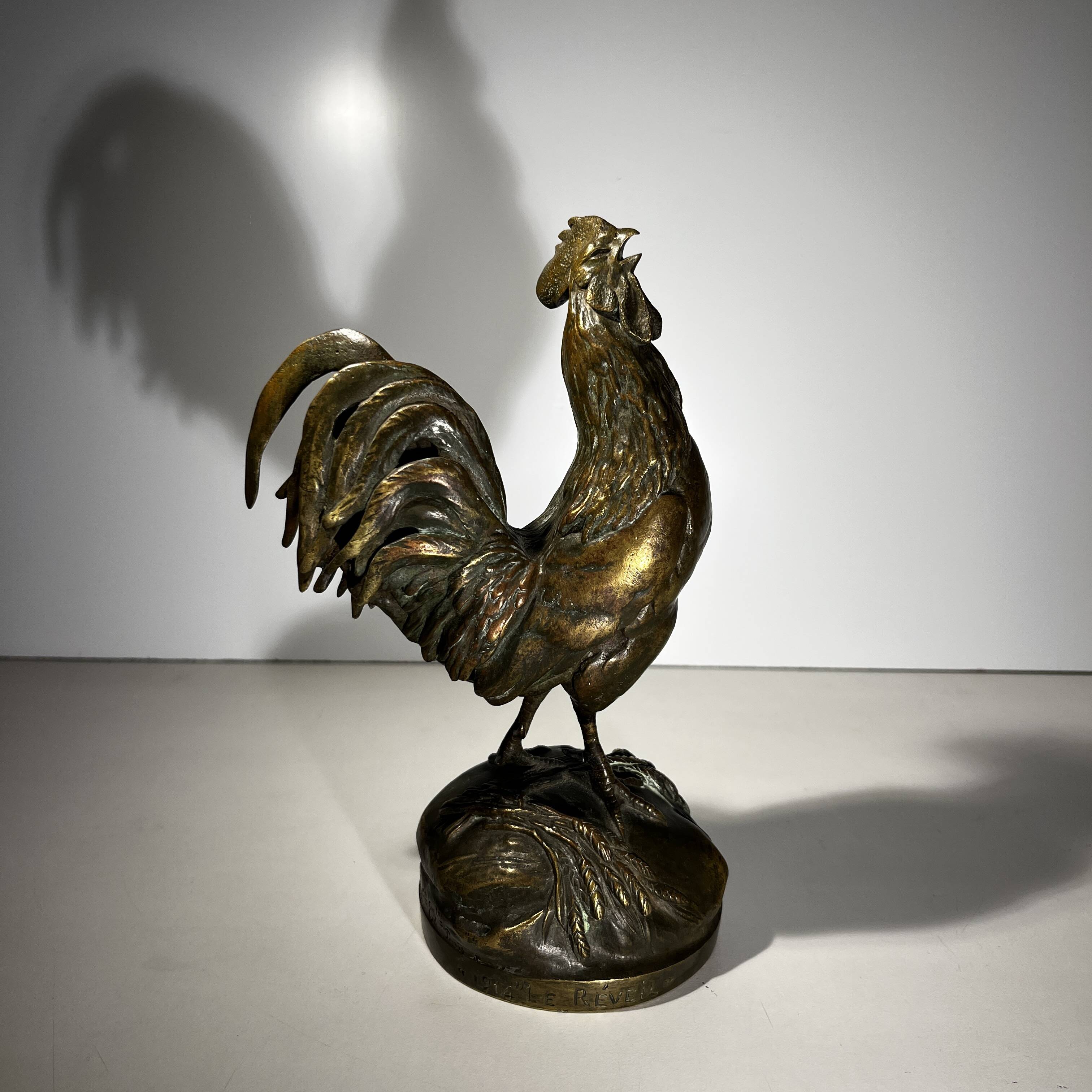 French bronze rooster sculpture, 19th century