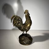 French bronze rooster sculpture, 19th century