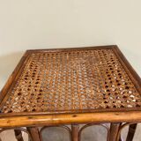 Rattan side table