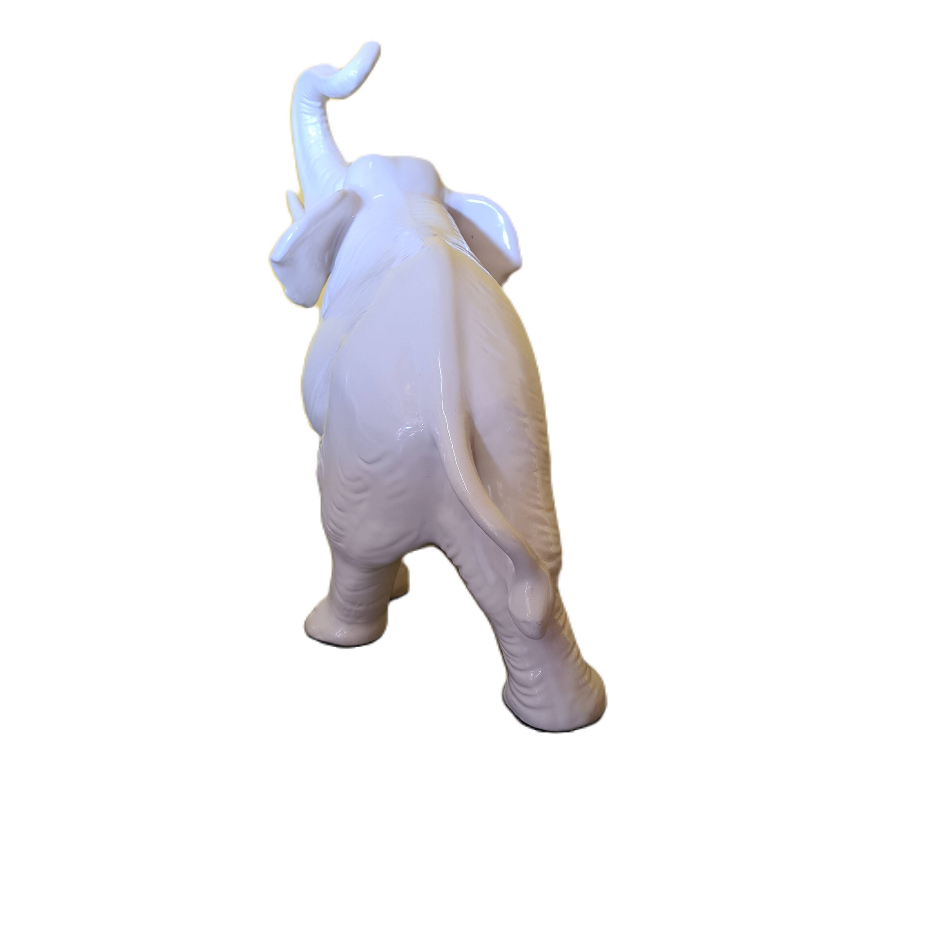 Ceramic White Elephant numbered 814, from the 1960s, Vintage