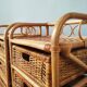 Pair of vintage rattan bedside tables
