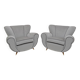 Attributed Guglielmo Ulrich Art Deco Italian Velvet Armchairs, 1940s, Pair