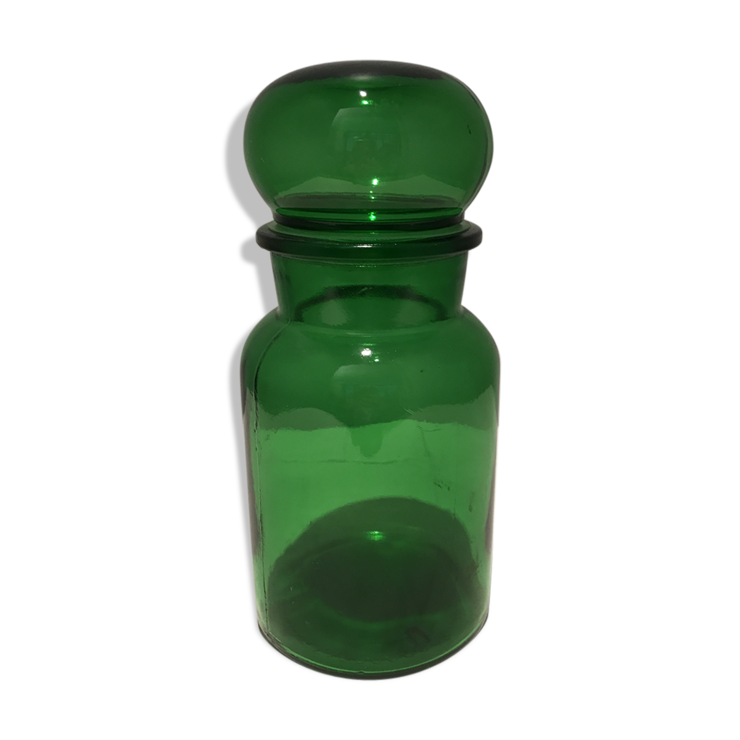 Bocal vert bouchon boule