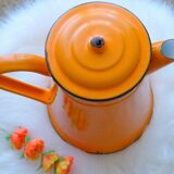 Old orange enamel coffee maker