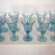 10 footed glasses from the biot glassworks in blown glass.