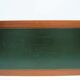 Mahogany coffee table, green leather, bronze Empire style