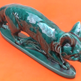 Art deco zoomorphic sculpture glazed ceramics n° 928 fox
