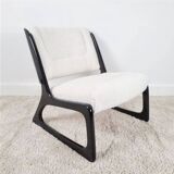 Baumann sleigh armchair, restored, rare