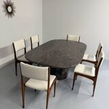 Vintage 80s Italian design marble dining table