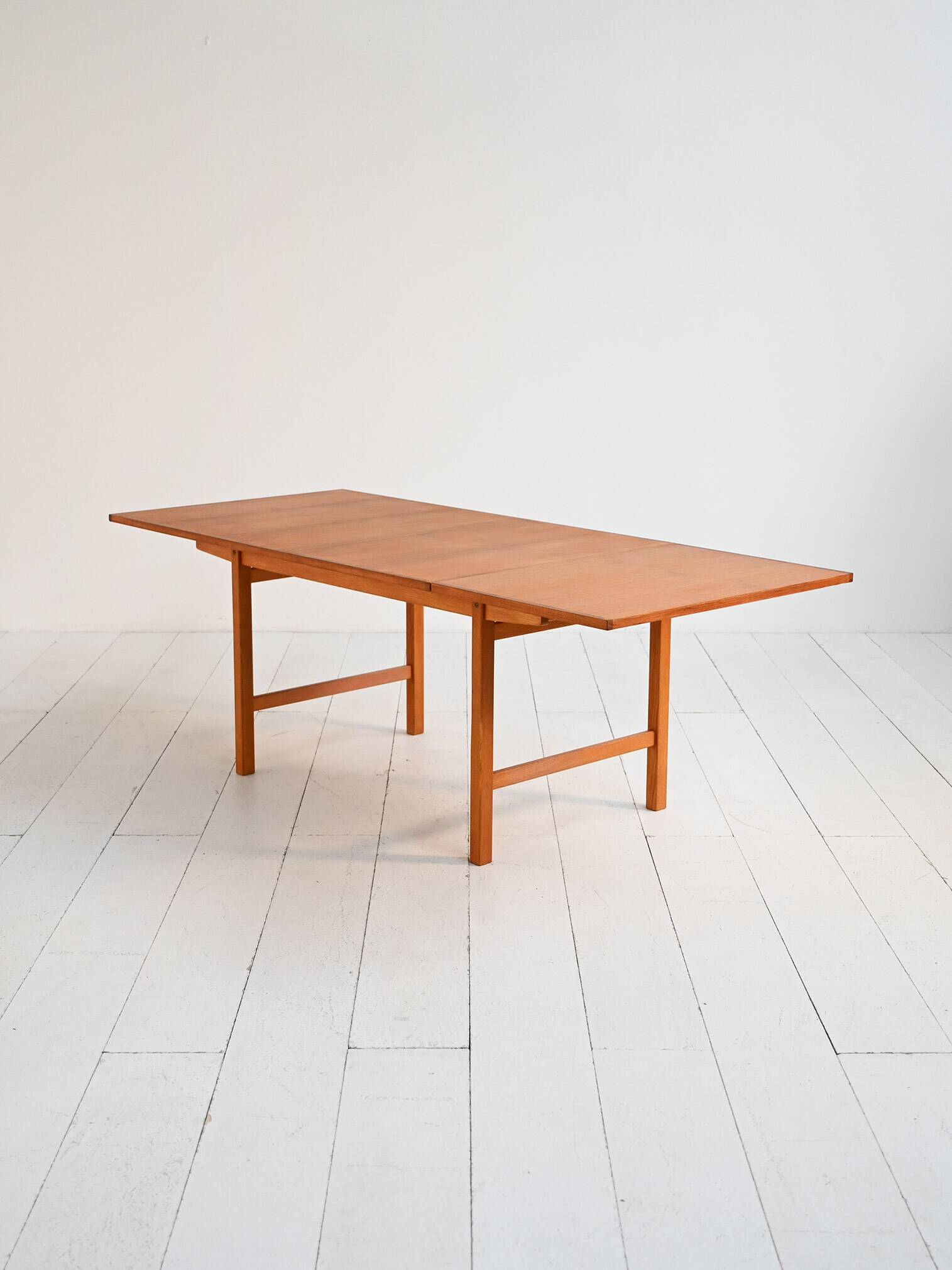 Scandinavian extendable teak and oak dining table 1960s