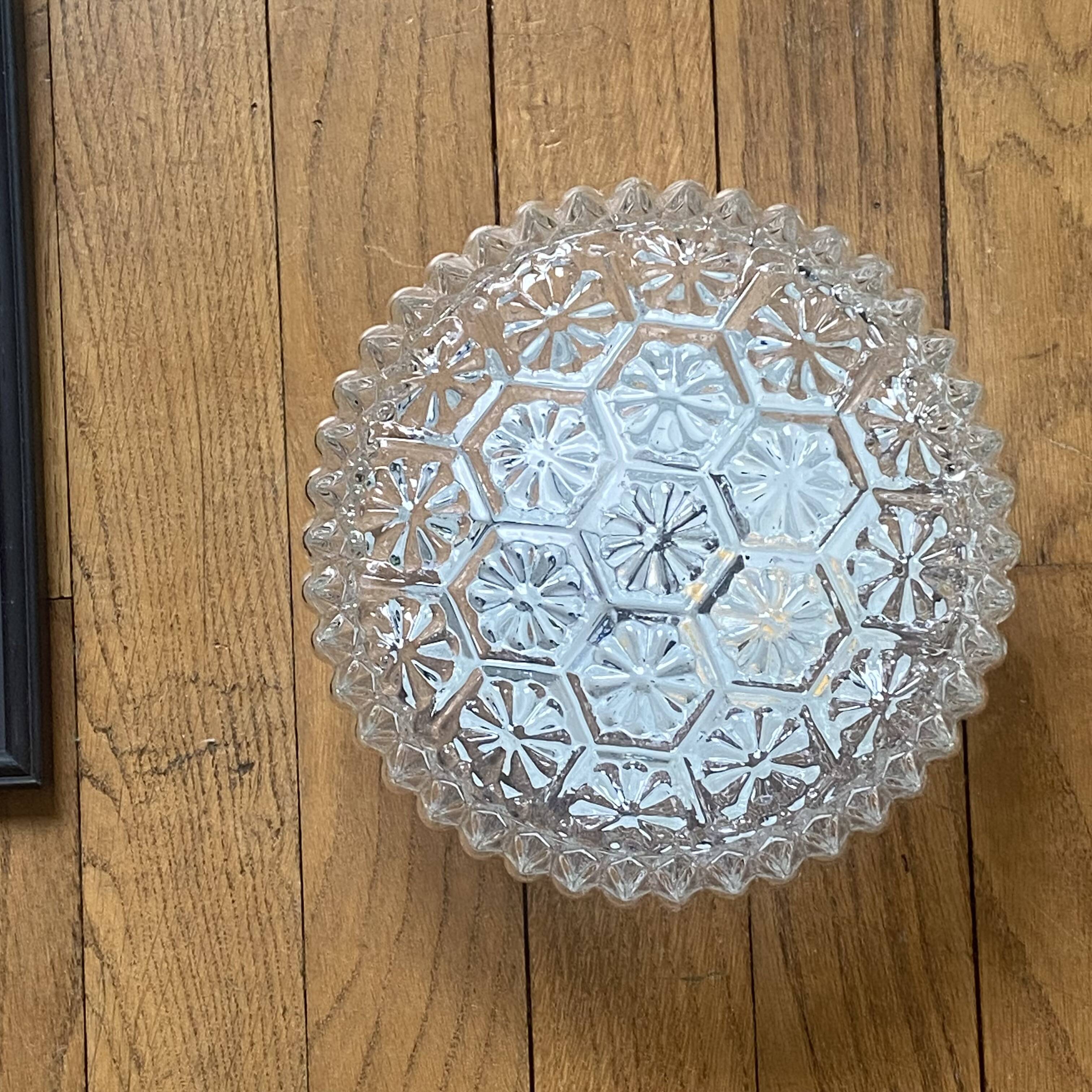 Small vintage wall lamp in antique glass ceiling light diameter 19 cm