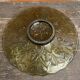 Vintage Green Moulded Glass Fruit Bowl #D794