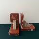 Pair of Art Deco Red Marble Bookends