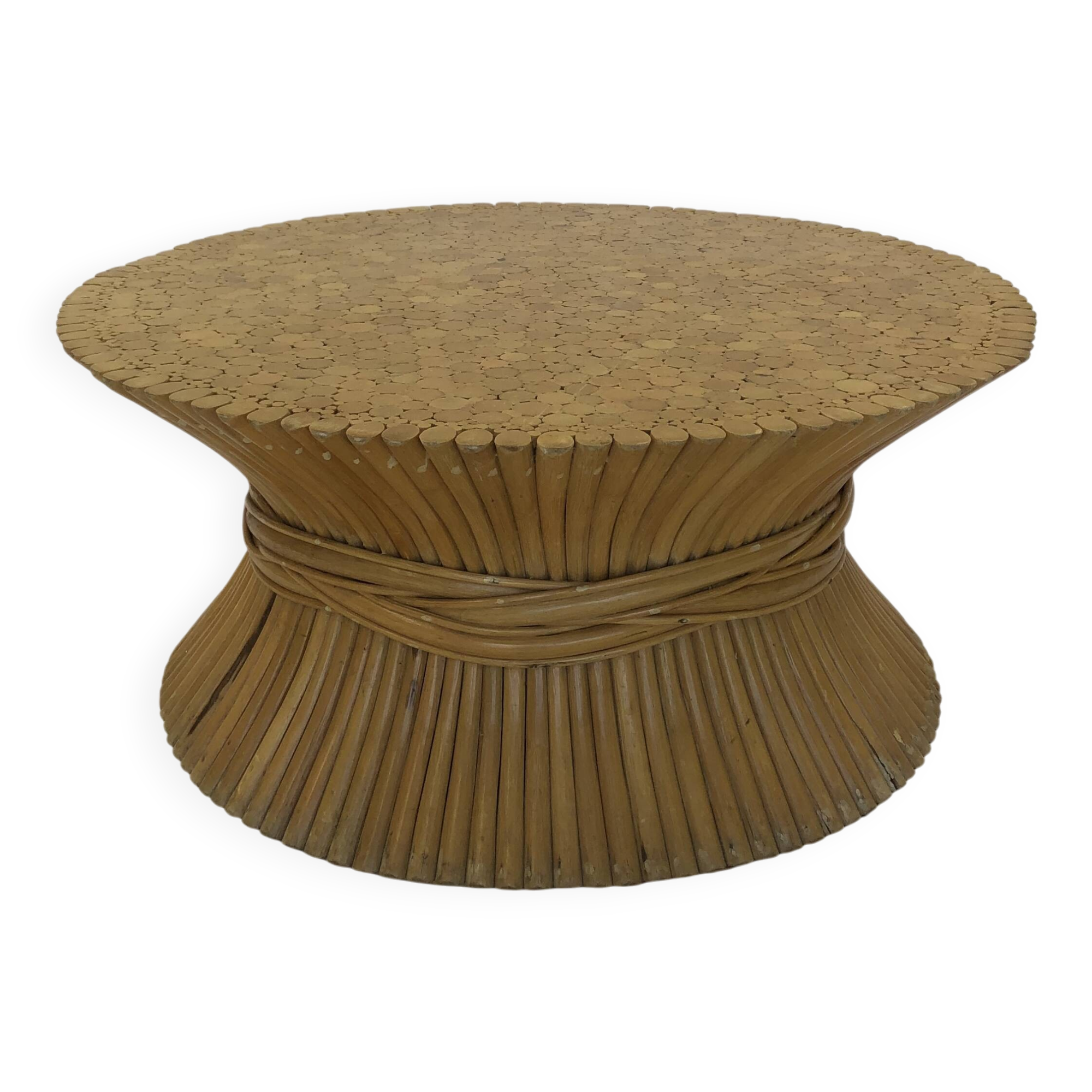 Wheat Sheaf coffee table by McGuire America, 60s/70s