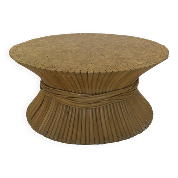 Wheat Sheaf coffee table by McGuire America, 60s/70s