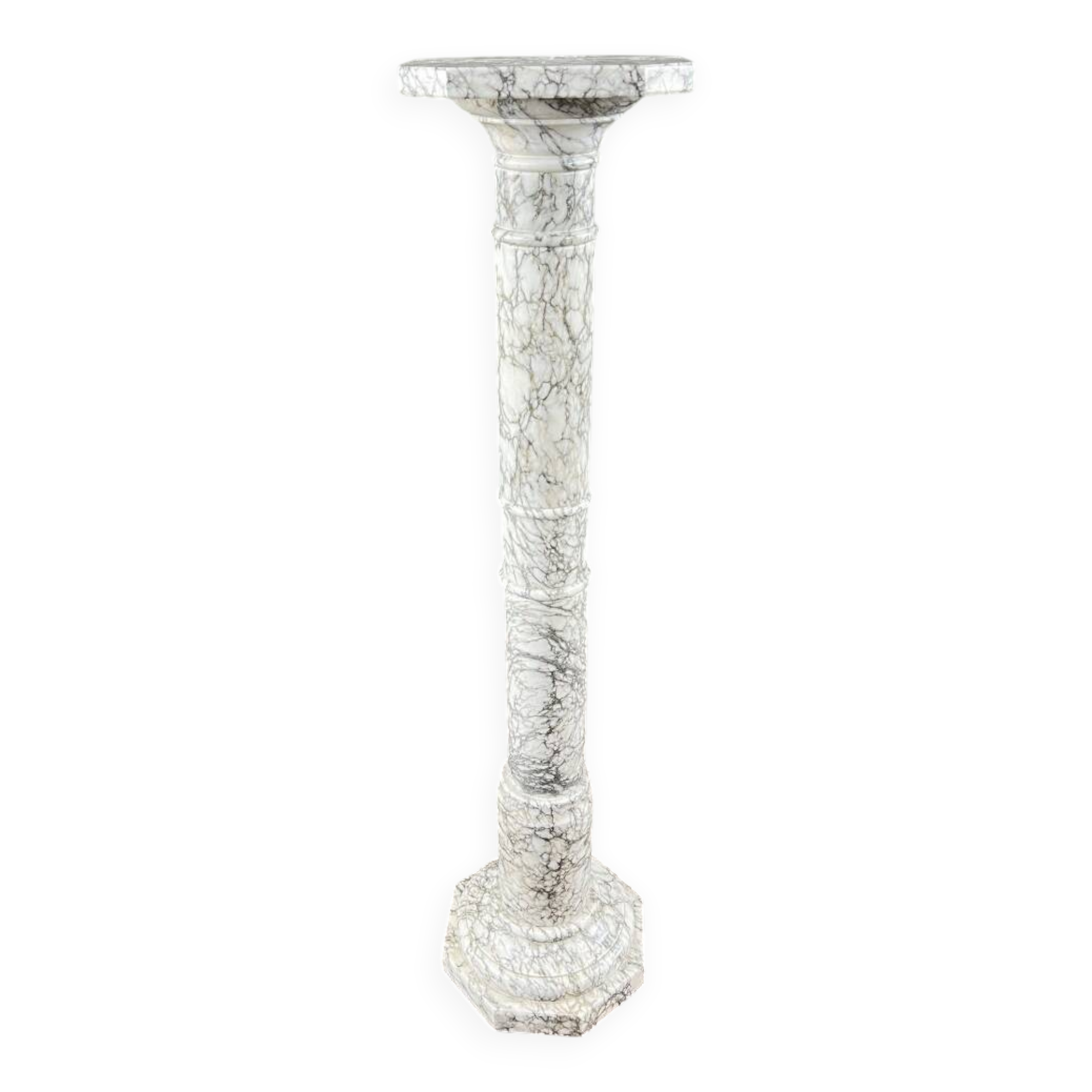 White veined marble column, 20th century