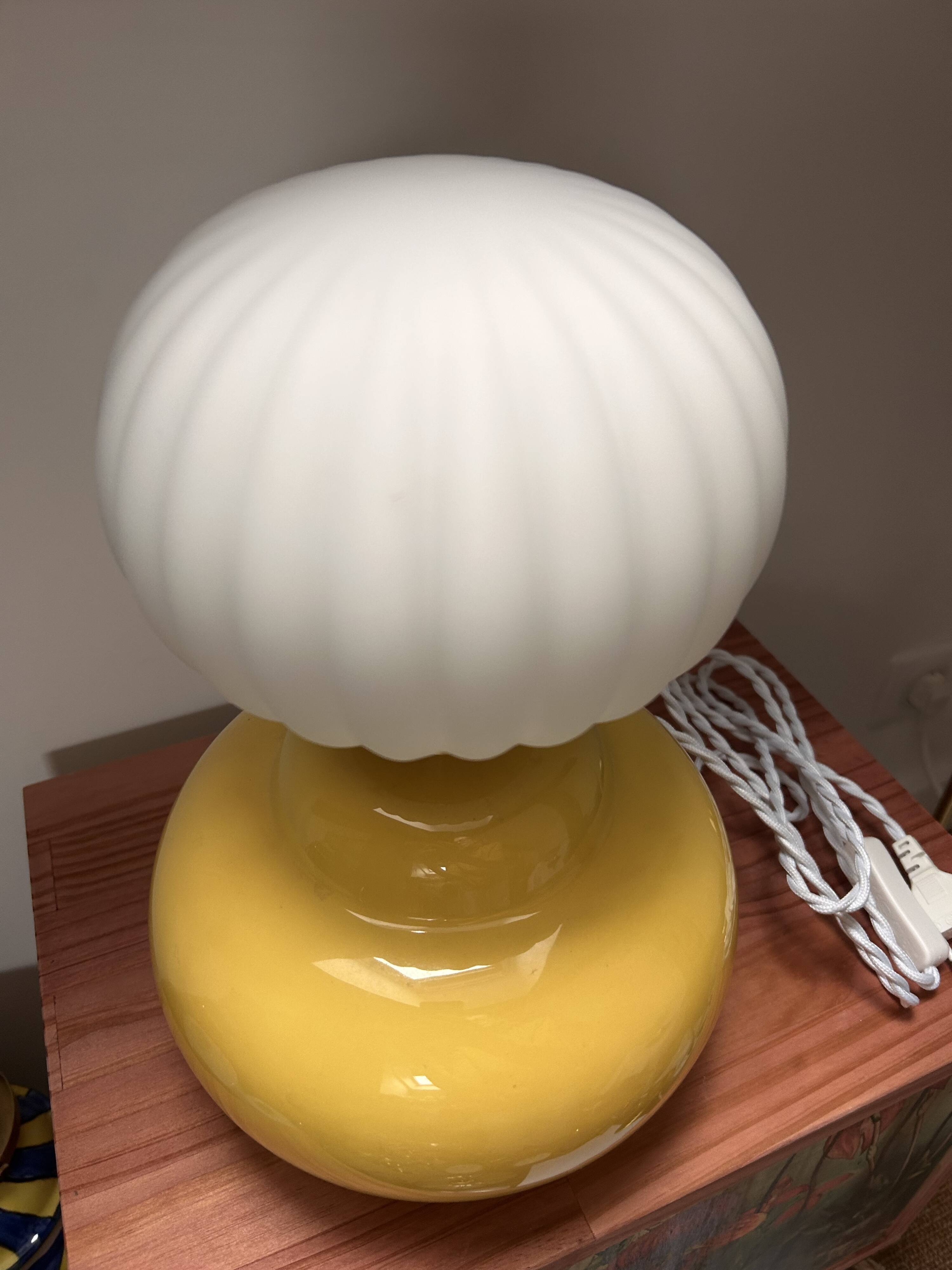 Vintage pleated globe bedside lamp