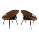 Set of vintage suede lounge chairs from Lusch, Germany, 1960s.