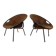 Set of vintage suede lounge chairs from Lusch, Germany, 1960s.